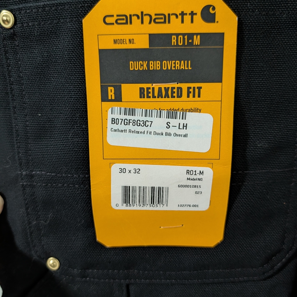 Carhartt Black Relaxed Fit Bib Overall